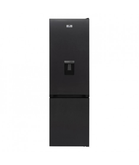 CONTINENTAL EDISON - Réfrigérateur congélateur bas - No Frost - 270L - distributeur d'eau - Inox noir - Classe E - L54 xH180 cm