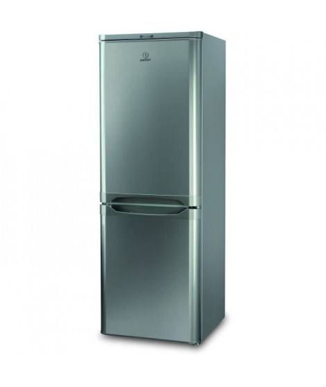 INDESIT NCAA 55 NX - Réfrigérateur congélateur bas - 217L (150+67) - Froid statique - A+ - L 55cm x H 157cm - Inox