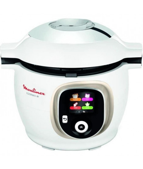 MOULINEX CE851A10  Multicuiseur intelligent COOKEO + 6 L - 150 recettes préprogrammées - Guide pas a pas - 1600W - Blanc