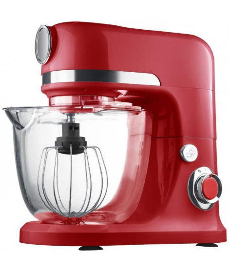 Robot pâtissier multifonction PURELECT SM31 - Rouge - 1300 W - Bol 5 L - Vitesse variable - Pieds antidérapants