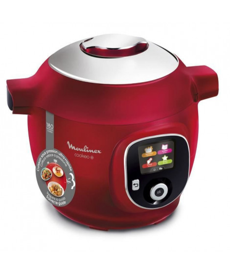 MOULINEX CE85B510 Multicuiseur intelligent COOKEO+ 6 L - 180 recettes préprogrammées - 1600W - 6 modes de cuisson - Rouge