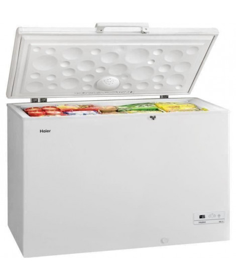 HAIER HCE429F - Congélateur coffre - 413L - Froid statique - A+ - L141 x H84,5 - Blanc