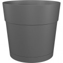Pot a fleurs et plantes rond CAPRI LARGE - Plastique - Réservoir d'eau - diametre 50 cm - Anthracite - ARTEVASI