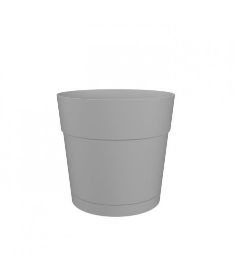 Pot a fleurs et plantes rond CAPRI LARGE - Plastique - Réservoir d'eau - diametre 50 cm - Gris clair - ARTEVASI