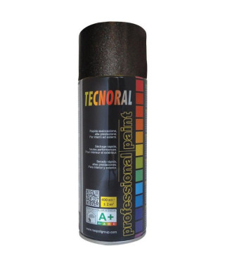 TECNORAL - Bombe de peinture aérosol - Noir Brillant