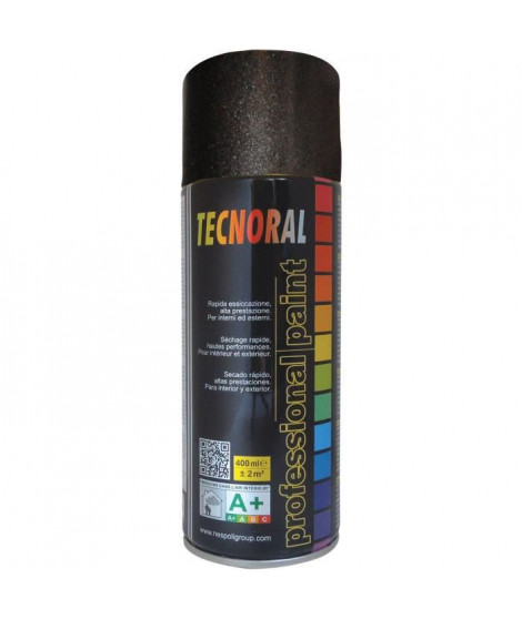 TECNORAL - Bombe de peinture aérosol - Noir Brillant