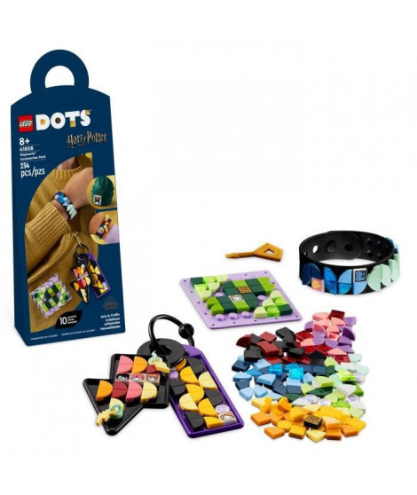 LEGO DOTS 41808 Ensemble d'Accessoires Poudlard, Kit de Création de Bijoux sur Harry Potter