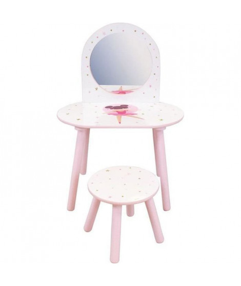 Coiffeuse avec tabouret - Danseuse Ballerine - FUN HOUSE - H.48 X L.60 X P.40 / H.27 X L.28 X P.28 cm