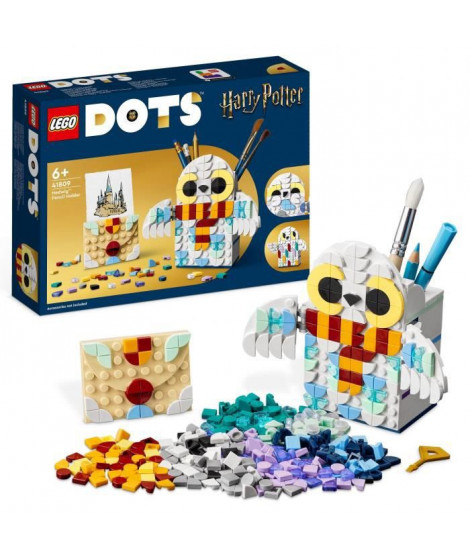 LEGO DOTS 41809 Porte-Crayons Hedwige, Fournitures Harry Potter Hibou, Jouets pour Enfants