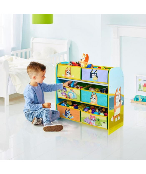 Meuble de rangement pour chambre d'enfant avec 6 bacs BLUEY