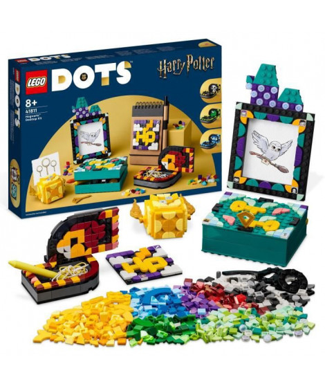 LEGO DOTS 41811 Ensemble de Bureau Poudlard, Fournitures de Rentrée Scolaire, Jouet Harry Potter