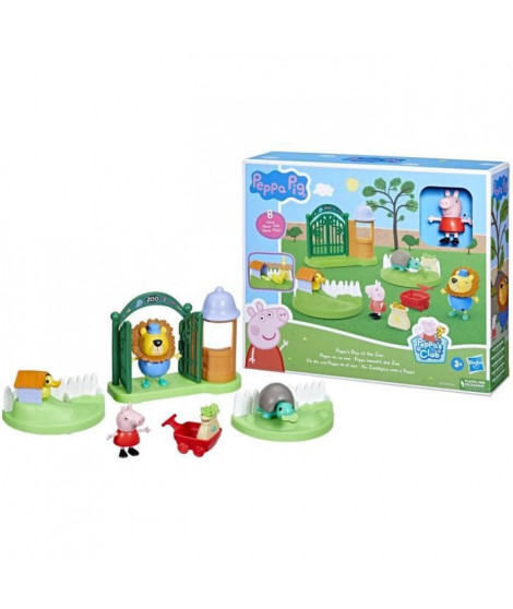 Peppa Pig, coffret Peppa va au zoo, 2 figurines de 7,5 cm et 6 accessoires thématiques, jouet préscolaire pour enfants, des 3…