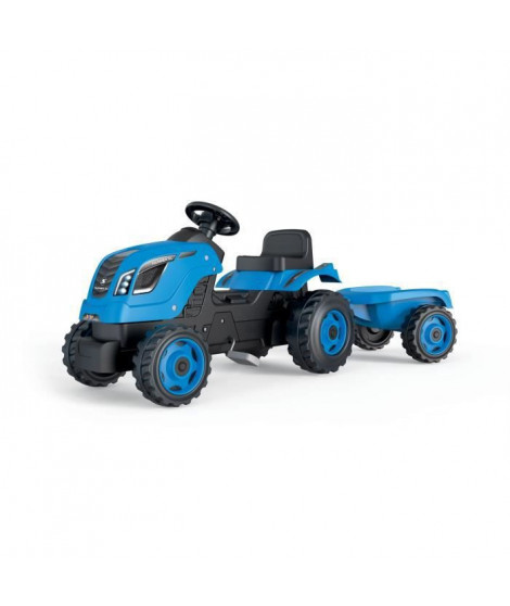 SMOBY Tracteur a pédales Farmer XL + Remorque - Bleu