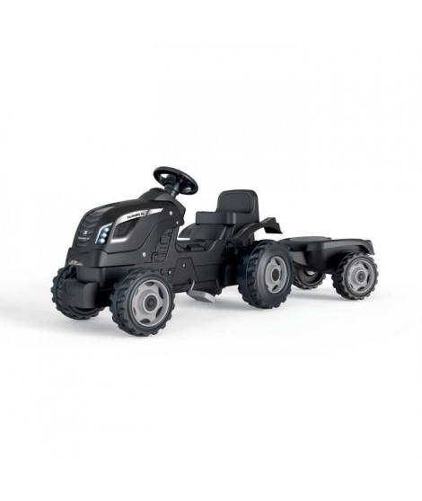 SMOBY Tracteur a pédales Farmer XL + Remorque - Noir