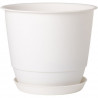 Pot de fleurs d'extérieur JOY, Pot Rond, Coloris Blanc - Ø48,8 x H.40,6 cm - 49,8 litres - Pot plastique recyclé - PoeTIC