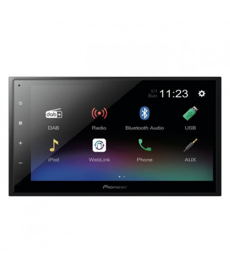 Autoradio - PIONEER - DMH-A340DABDAB - USB -  2 DIN - écran 6,8 capacitif type FLAT - Bluetooth - DAB+