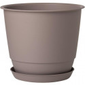Pot de fleurs d'extérieur JOY - Pot Rond - Coloris Taupe - Ø58,8 x H.48,8 cm - 86,2 litres - Pot plastique recyclé - PoeTIC