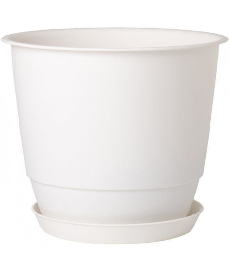 Pot de fleurs d'extérieur JOY - Pot Rond - Coloris Blanc - Ø58,8 x H.48,8 cm - 86,2 litres - Pot plastique recyclé - PoeTIC