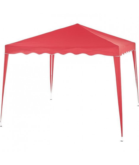 Tonnelle de jardin gazebo pliant - 3x3 m - Acier et 160 g polyester - Couleur : cadre blanc, couverture rouge