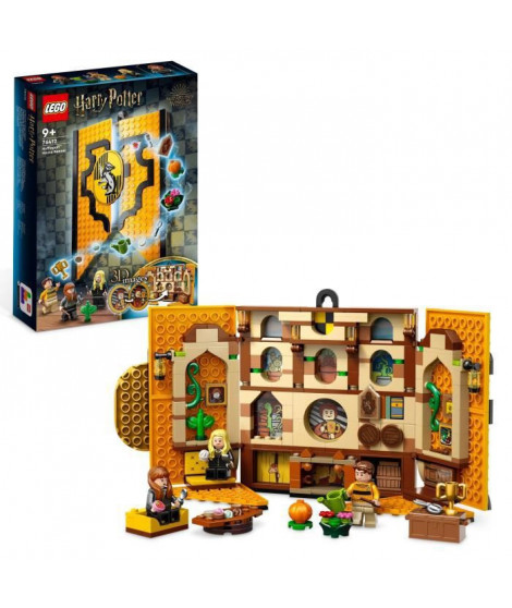 LEGO Harry Potter 76412 Le Blason de la Maison Poufsouffle, Jouet avec Figurines, Déco Château Poudlard