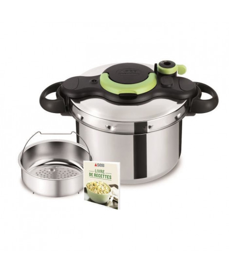 TEFAL Cocotte-minute 6 L, Autocuiseur en acier inoxydable, Induction, Cuisson saine, Sécurité optimale ClipsoMinut' Easy P462…