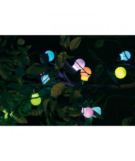 Guirlande solaire festive 20 ampoules led couleur changeante