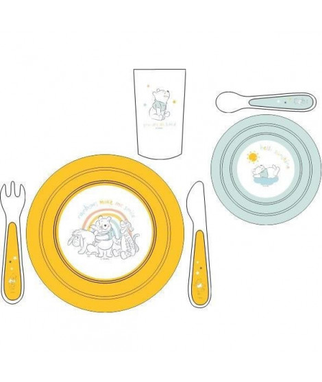 Coffret repas DISNEY WINNIE UP IN THE SKY - Assiette+Bol+Gobelet+Couverts - Polypropylene