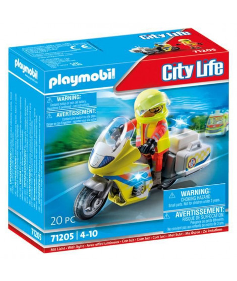 PLAYMOBIL - 71205 - City Action Les Secouristes - Urgentiste avec moto et effet lumineux