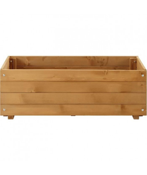 Jardiniere rectangulaire 60 L - Bois sapin du Canada - 80 x 40 x 27 cm - Traitement anti-corrosion