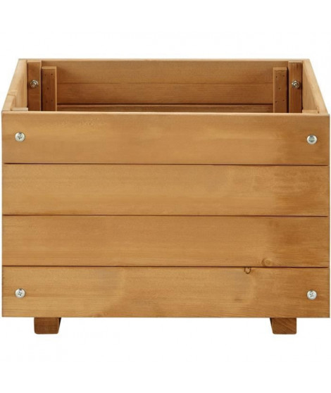 Jardiniere carré 30 L - Bois sapin du Canada - 40 x 40 x 27 cm - Traitement anti-corrosion