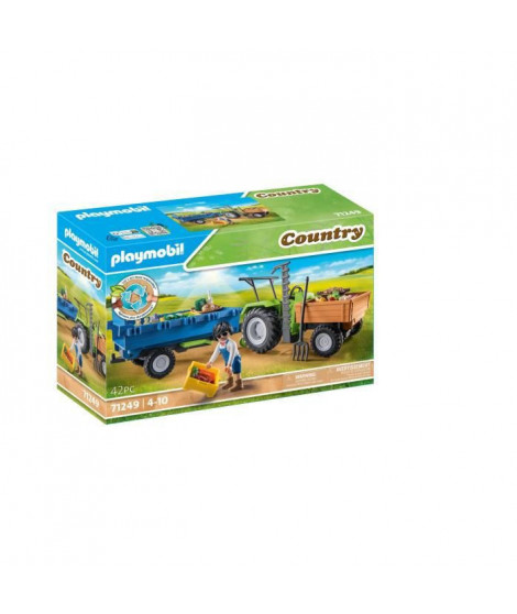 PLAYMOBIL - 71249 - Country La Ferme - Tracteur avec remorque