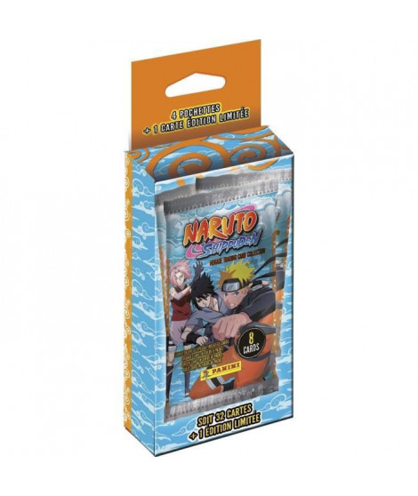 NARUTO SHIPPUDEN TRADING CARDS - BLISTER 4 POCHETTES + CARTE EDITION LIMITÉE