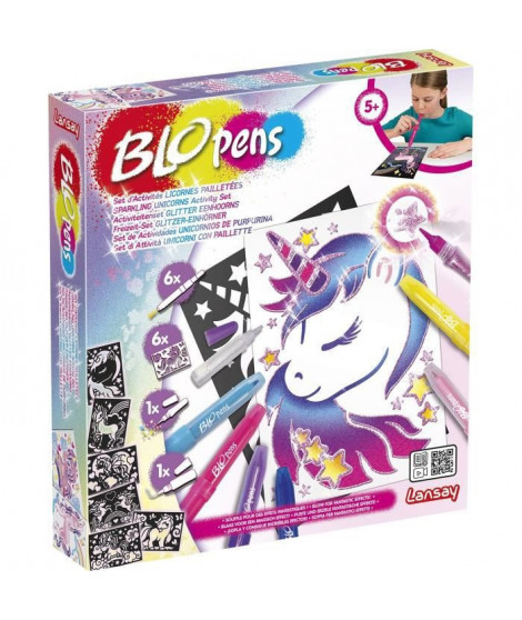 Blopens - Set d'Activités Licornes Paillettees - Dessins et Coloriages - Des 5 ans - Lansay