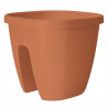 Pot extérieur balustrade - Pot balcon  -  L.29,6 x l.29,6 x H.26,2 cm - 9 litres - Coloris terre cuite - PoeTIC