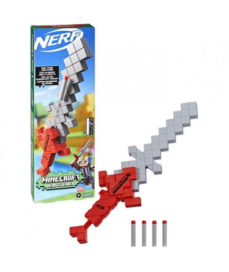 NERF Minecraft Sox Foil - Epée lance-fléchettes, inclut 4 fléchettes Nerf Elite Officielles Multicolore