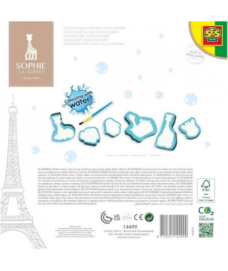 Sophie la girafe - Coloriage a l'eau dans le bain