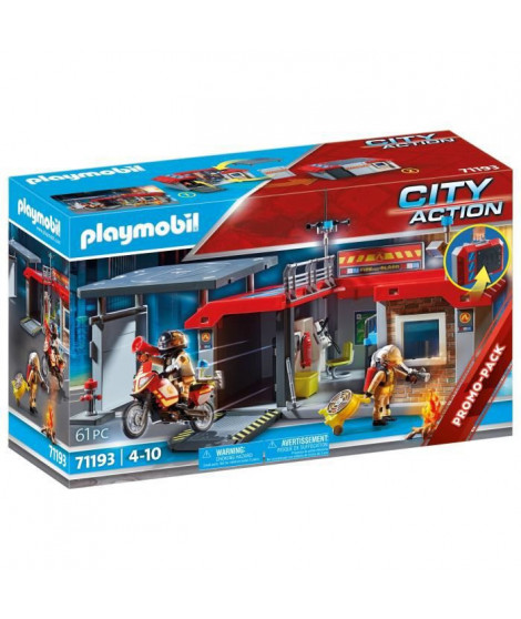 PLAYMOBIL - 71193 - City Action - Caserne de pompiers transportable