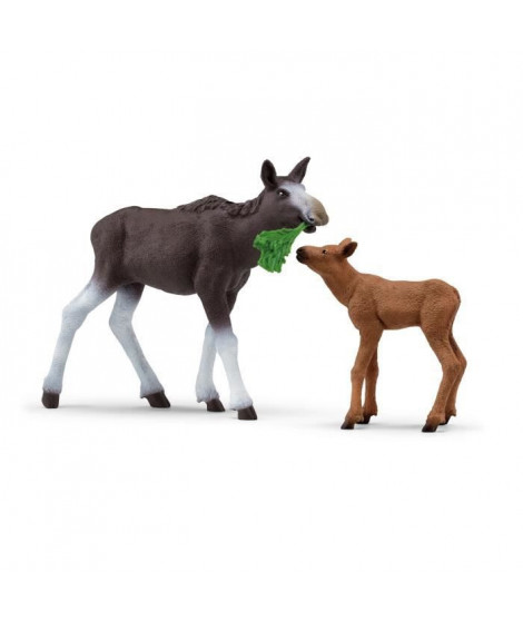 SCHLEICH - Élan Femelle avec Veau  - 42603 - Gamme : Wild Life