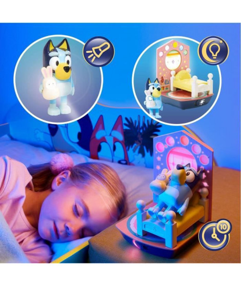 GoGlow Dream BLUEY Veilleuse et réveil éducatif 3 en 1 avec lampe torche et indicateur de réveil Bluey