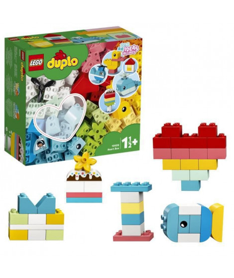 LEGO 10909 DUPLO Classic La Boîte Coeur Premier Set, Jouet Educatif, Briques de construction pour Bébé 1 an et demi