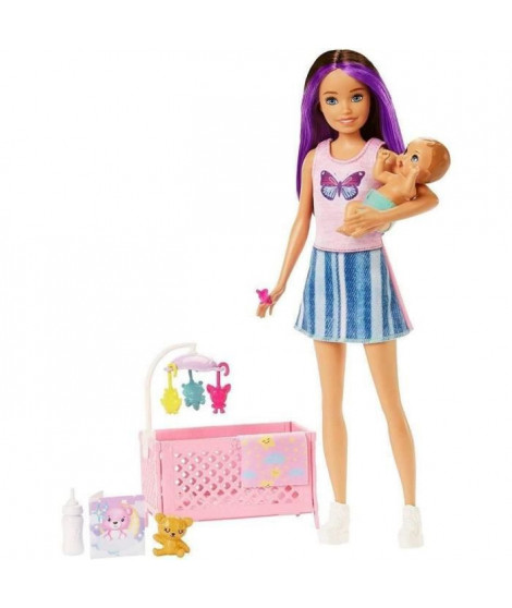 Barbie - Coffret Skipper Bebe Au Lit - Playset Poupée - 3 Ans Et +