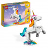 LEGO Creator 3-en-1 31140 La Licorne Magique, Jouet Hippocampe et Paon,  Figurines d'Animaux