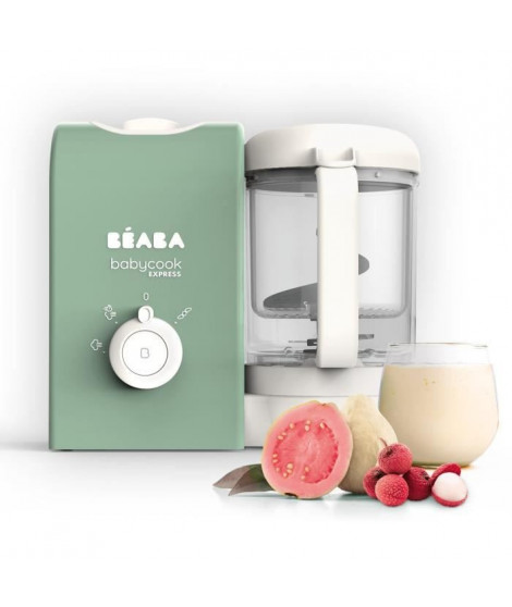 BEABA, Babycook express, robot bébé, 4 en 1 mixeur-cuiseur, vert sauge