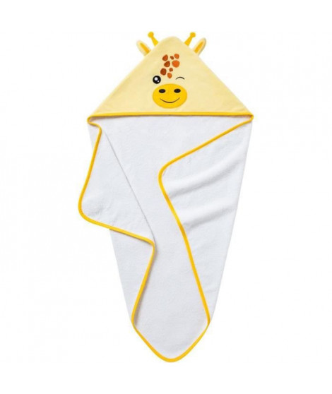 Cape de bain BABYCALIN GIRAFE - Des la naissance - Velours/Coton - 75 x 75 cm - Jaune