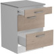 OSLO Meuble Bas 3 tiroirs + plan - Décor Chene Jackson - L 60 x P 60 x H 86 cm
