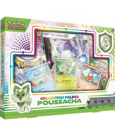 Pokemon - Collection Paldea - Coffret Coiffeton, Chochodile ou Poussacha - Modele aléatoire - Jeu de Cartes a Collectionner