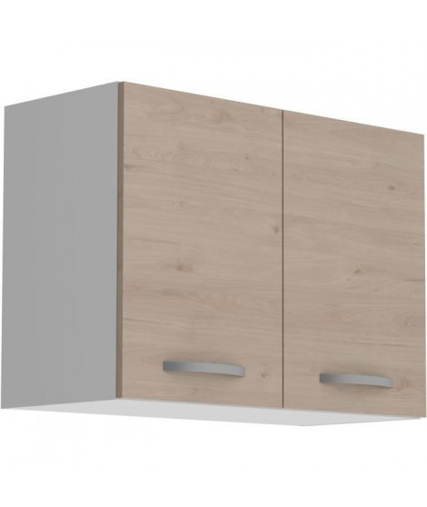 OSLO Meuble haut 2 portes - Décor Chene Jackson - L 80 x P 36 x H 58 cm