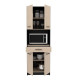 Buffet de cuisine IDEM - Décor chene et noir - 4 portes + 1 tiroir - L 60 x P 42 x H 177 cm