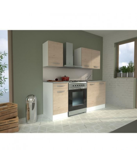 Cuisine complete OSLO - L 180cm - Chene - Plan de travail inclus