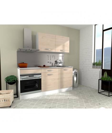 Cuisine complete OSLO - L 180cm - Chene - Plan de travail inclus